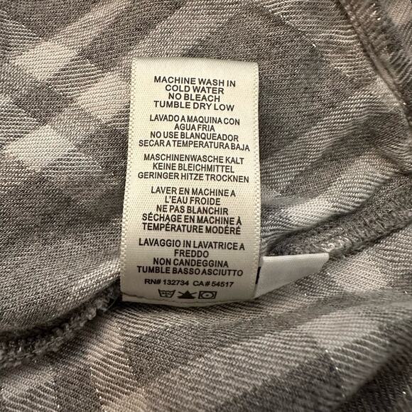 Cloth & Stone Anthropologie gray & white plaid flannel long sleeve top size L - Picture 9 of 12